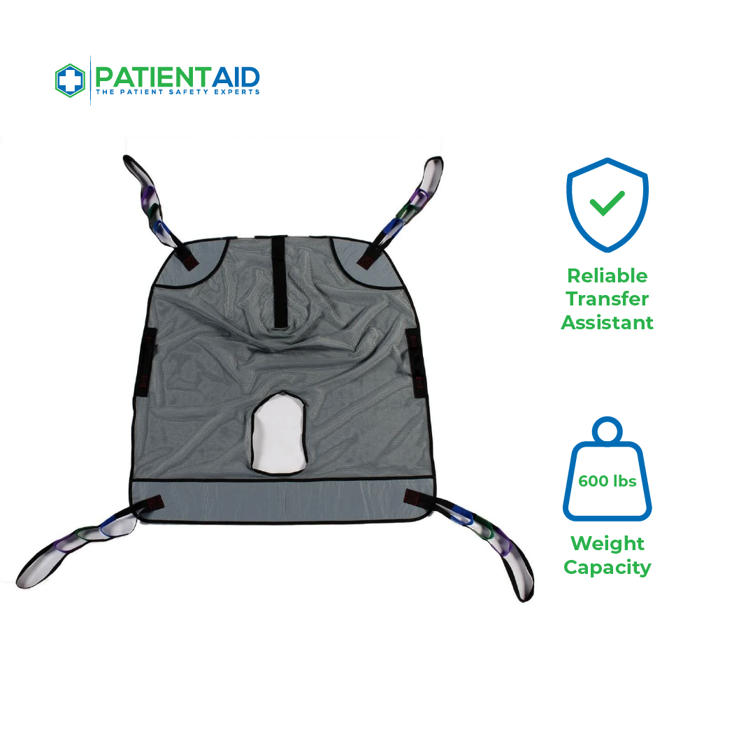 Caregiver Transfer Sling Patient Aid Full Body Mesh Commode Sling ...