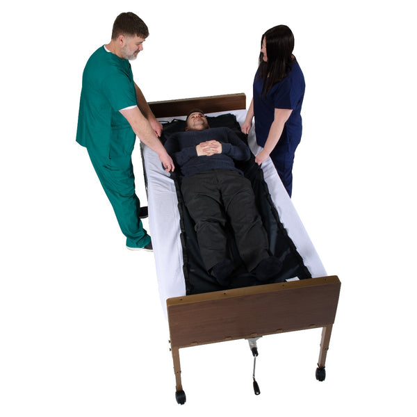 Reusable Flat Slide Sheet with Handles for Patient Transfers, Turning and Repositioning
